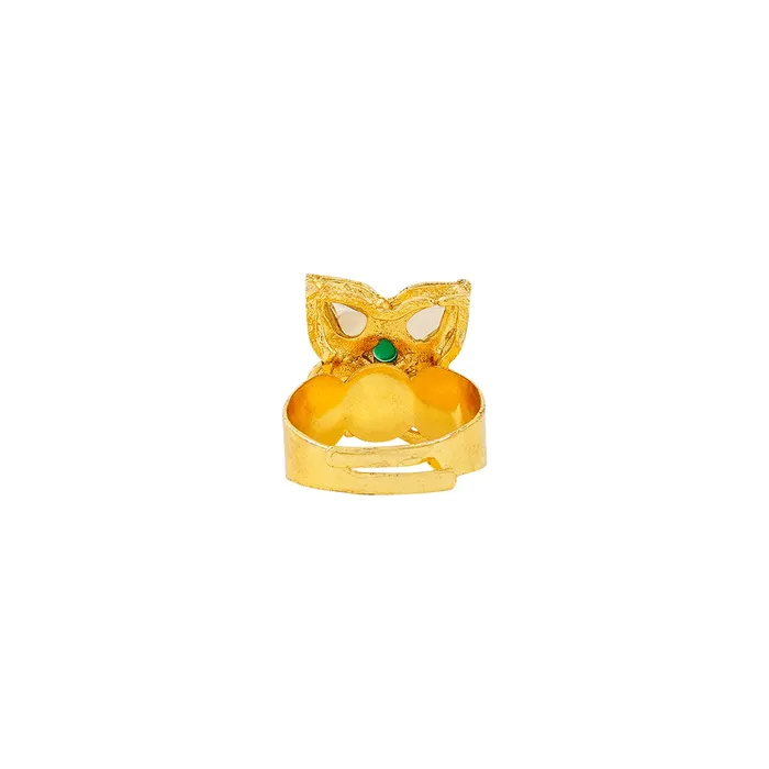 Necklaces Teejh Jinal Green Stone Gold Necklace Set Teejh