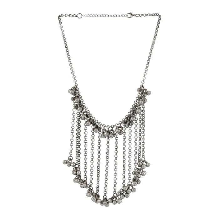 Necklaces Teejh Teejh Iqra Silver Oxidised Ghungroo Necklace