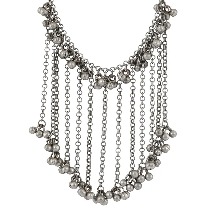 Necklaces Teejh Teejh Iqra Silver Oxidised Ghungroo Necklace