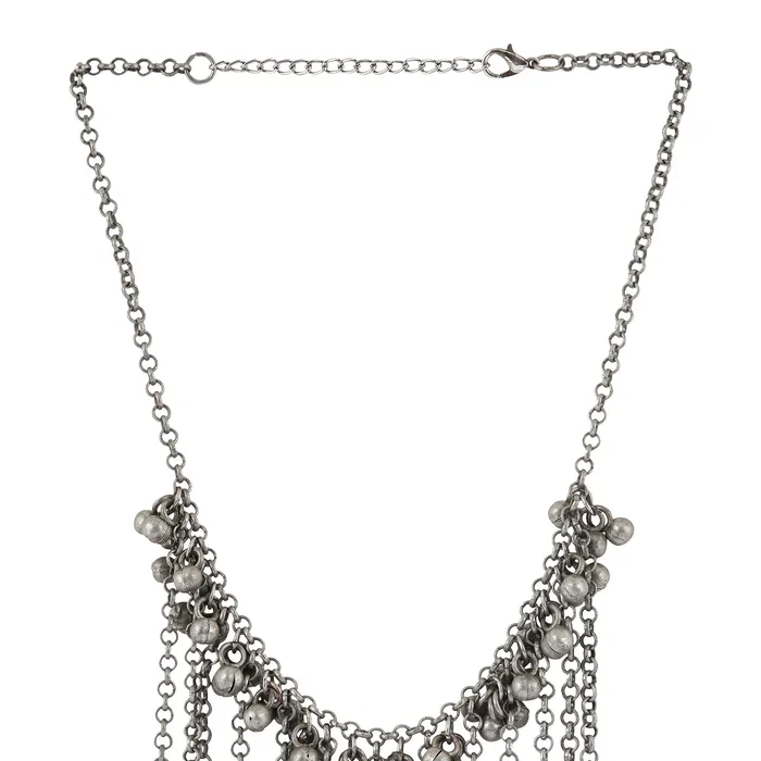 Necklaces Teejh Teejh Iqra Silver Oxidised Ghungroo Necklace