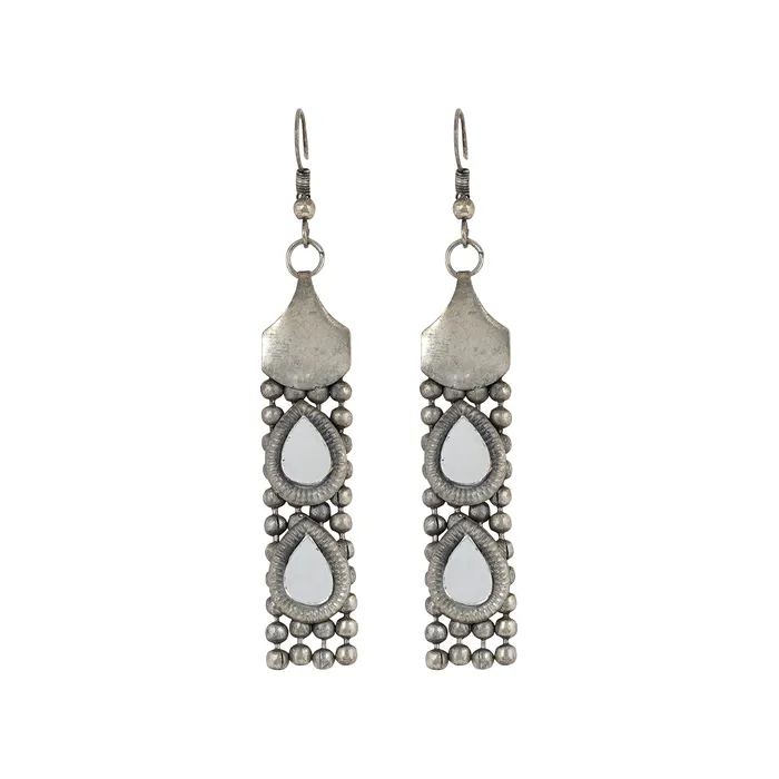 Necklaces Teejh Teejh Riddhima Silver Oxidised Necklace Set Necklaces Teejh Teejh Riddhima Silver Oxidised Necklace Set