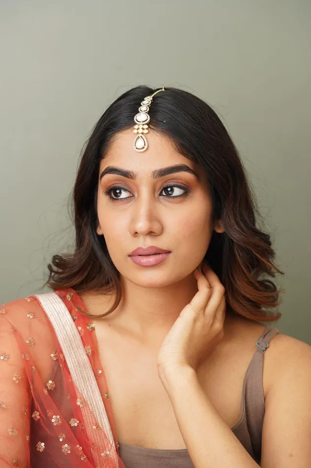 Nimisha Uncut Polki Maangtika Attrangi Earrings