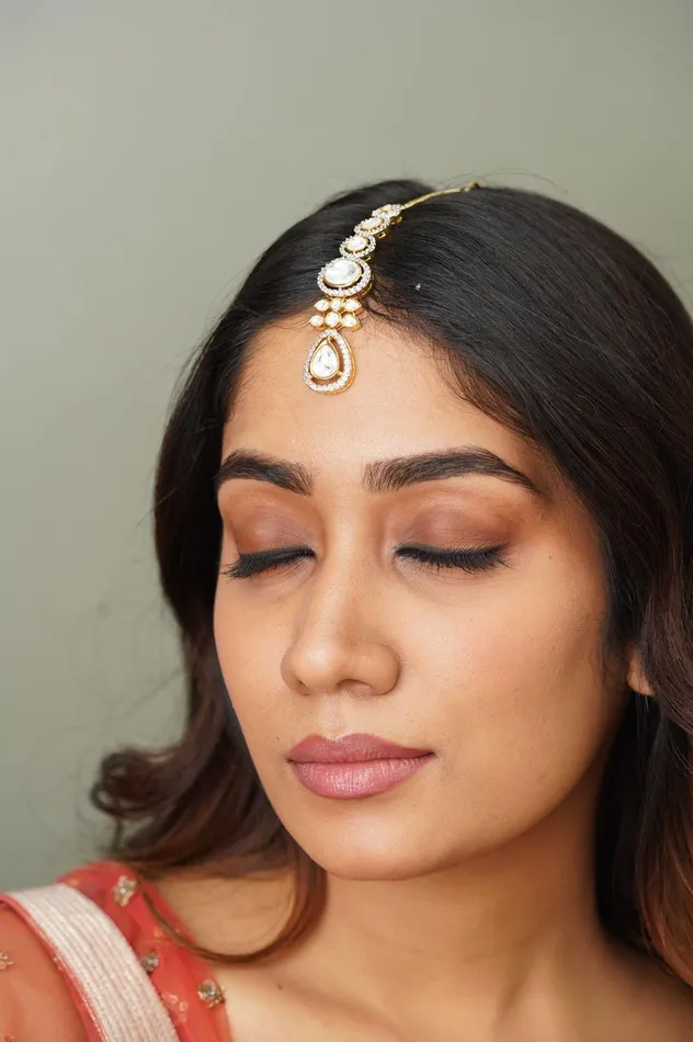 Nimisha Uncut Polki Maangtika Attrangi Earrings