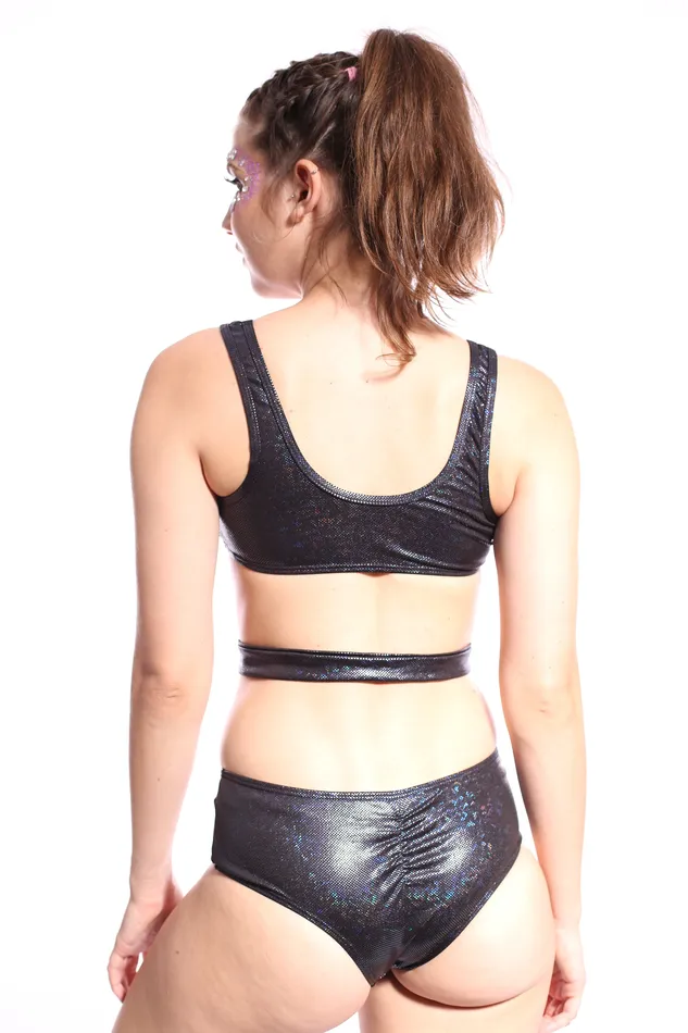 Obsidian Galaxy Crop Tank Top THE LUMi SHOP Earrings