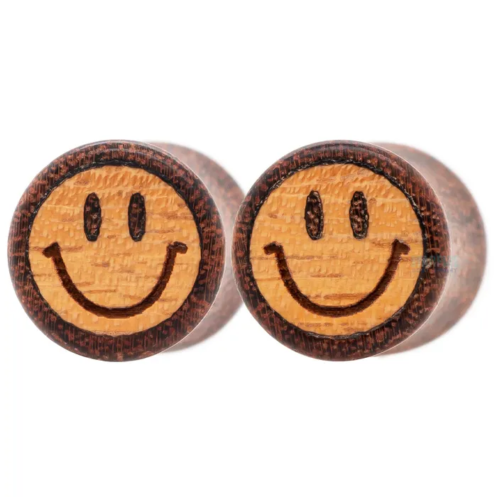 Omerica Organic S Happens Wood Inlay Plugs Earrings