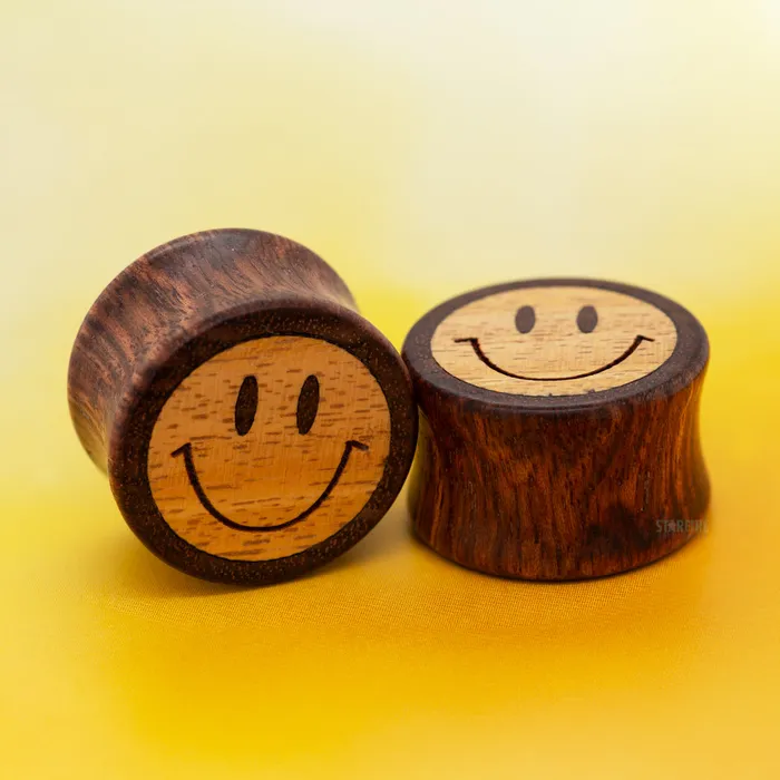 Omerica Organic S Happens Wood Inlay Plugs Earrings