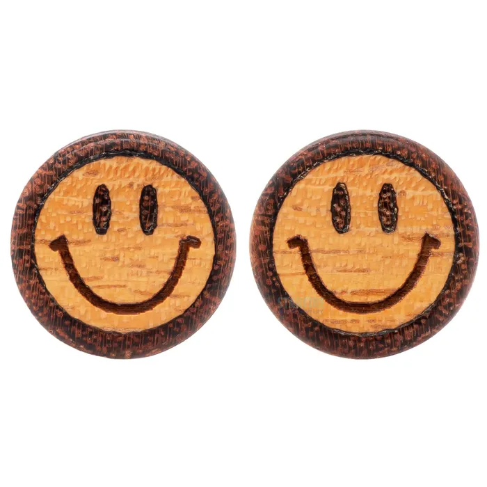 Omerica Organic S Happens Wood Inlay Plugs Earrings