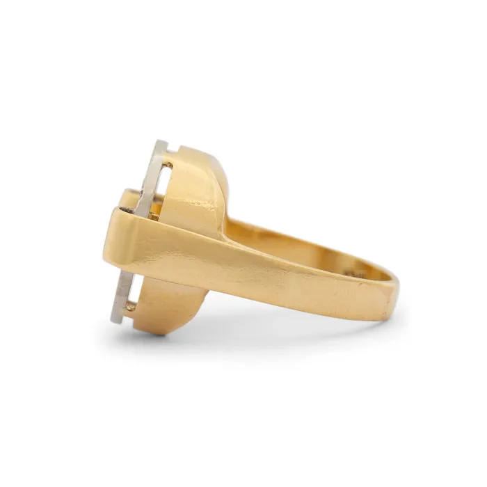 Open Circle Diamond And 18k Gold Ring Vintage Rings