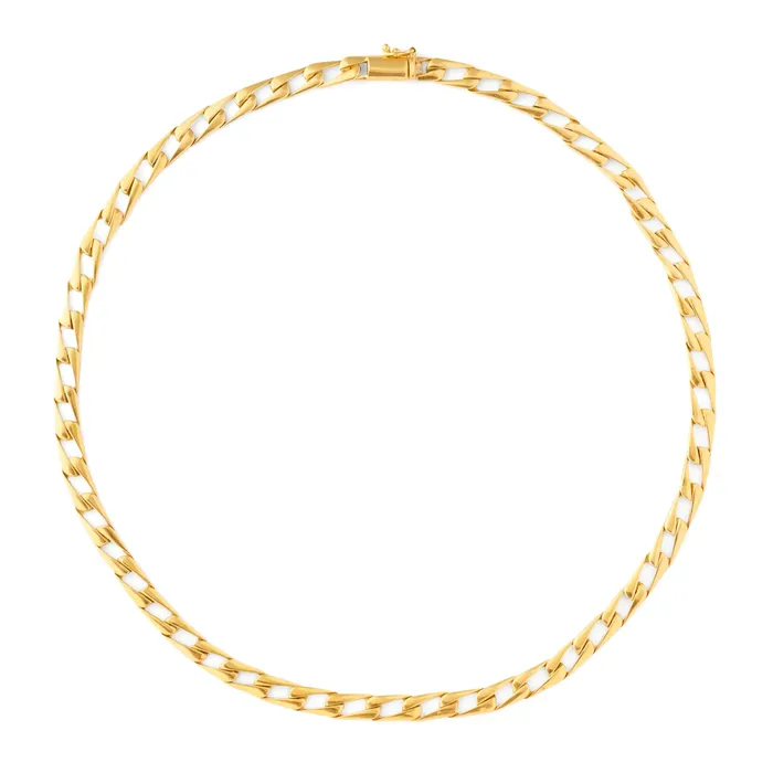 PreStyled Sets Vintage Italian Flat Curb Link 18K Gold 16 Chain