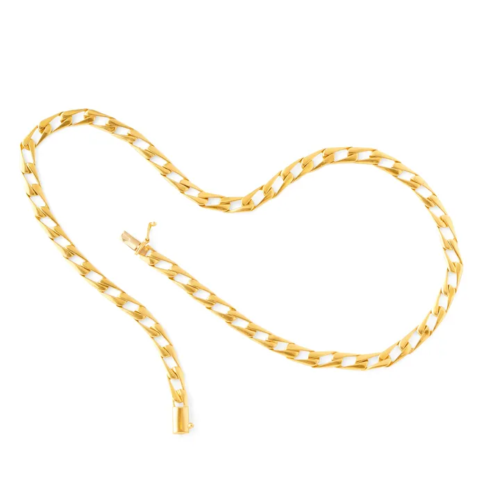 PreStyled Sets Vintage Italian Flat Curb Link 18K Gold 16 Chain