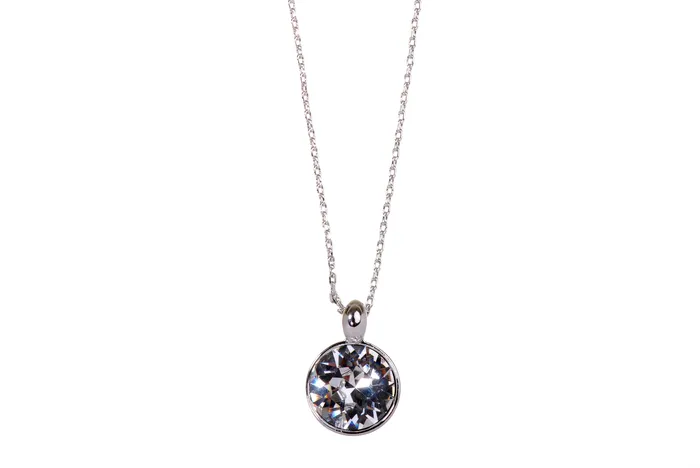Red Necklaces N7167 Brilliant Round Clear Swarovski Crystal Elements Rhodium Plated Pendant Necklace Red Necklaces N7167 Brilliant Round Clear Swarovski Crystal Elements Rhodium Plated Pendant Necklace