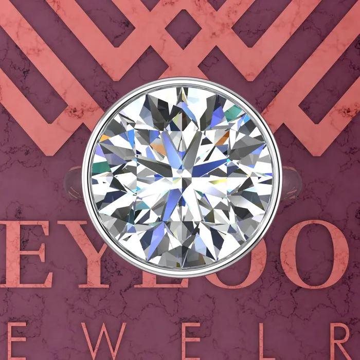 Rings 8 Carat Round Cut Bezel Euro Shank Solitaire 13mm D Color Moissanite Ring Leyloon Jewelry