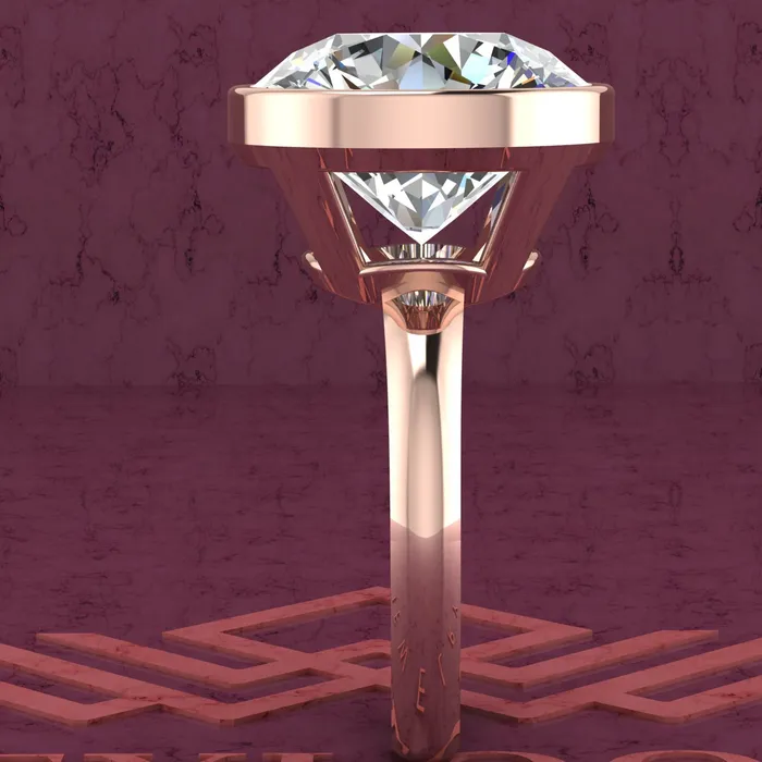 Rings 8 Carat Round Cut Bezel Euro Shank Solitaire 13mm D Color Moissanite Ring Leyloon Jewelry