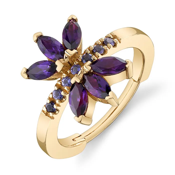 Rings Body Vision BVLA Fernanda Hinge Ring in Gold with Amethyst Iolite