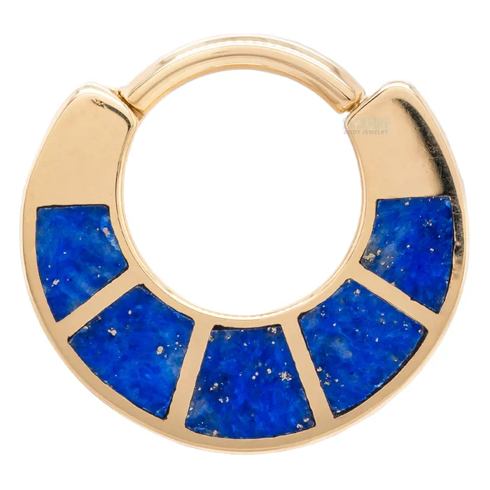 Rings Body Vision BVLA Islay Hinge Ring in Gold with Inlayed Lapis