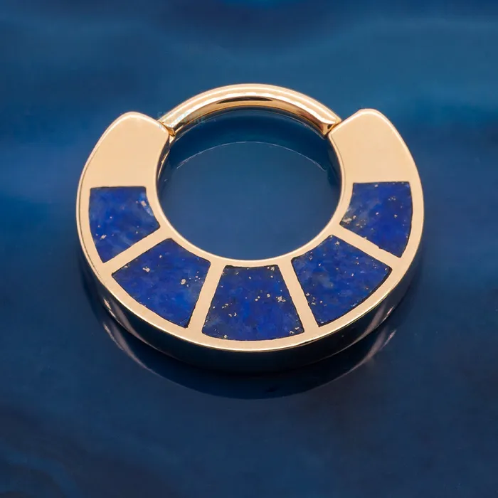 Rings Body Vision BVLA Islay Hinge Ring in Gold with Inlayed Lapis