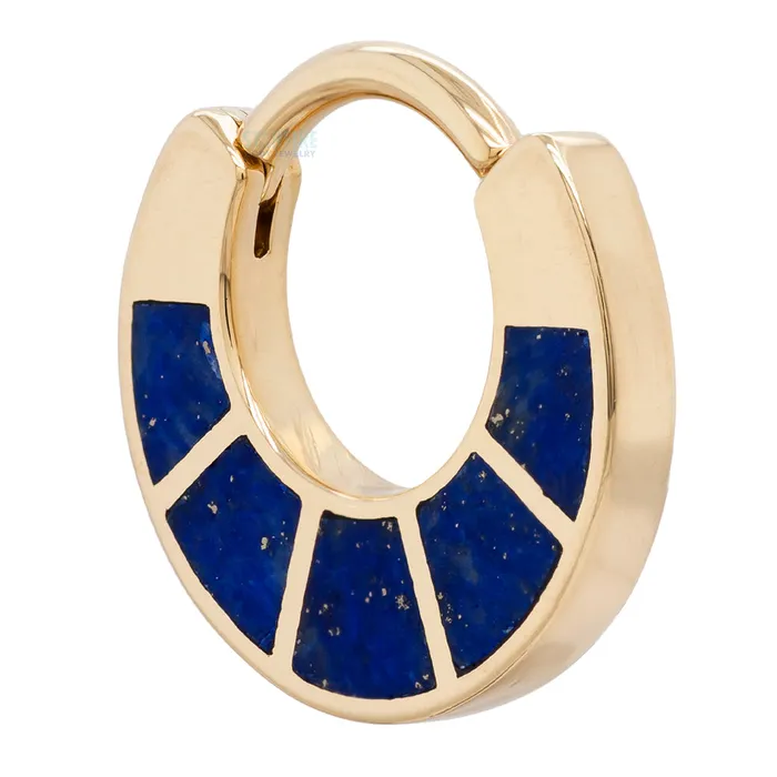 Rings Body Vision BVLA Islay Hinge Ring in Gold with Inlayed Lapis