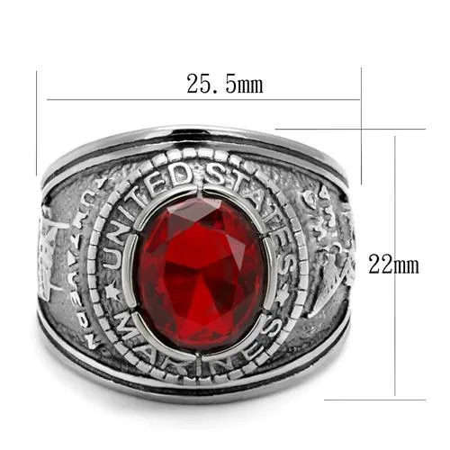 Rings CJ7869OS Wholesale Stainless Steel United States Marines Siam Ring Green