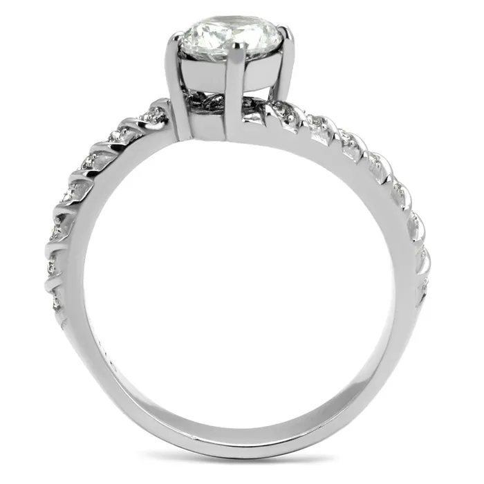 Rings Green CJE3094 Wholesale Stainless Steel Clear Round CZ Spiral Eternity Ring Rings Green CJE3094 Wholesale Stainless Steel Clear Round CZ Spiral Eternity Ring