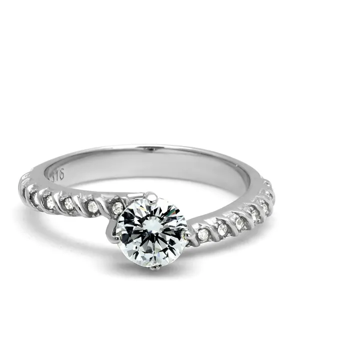 Rings Green CJE3094 Wholesale Stainless Steel Clear Round CZ Spiral Eternity Ring Rings Green CJE3094 Wholesale Stainless Steel Clear Round CZ Spiral Eternity Ring