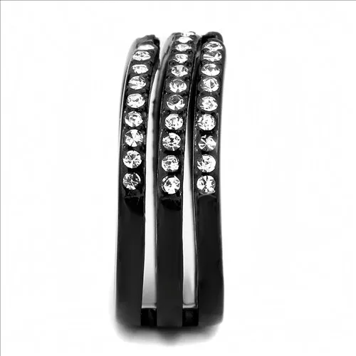 Rings Green CJE3594 Wholesale Womens Stainless Steel IP Black Top Grade Crystal Clear Stackable Ring Rings Green CJE3594 Wholesale Womens Stainless Steel IP Black Top Grade Crystal Clear Stackable Ring