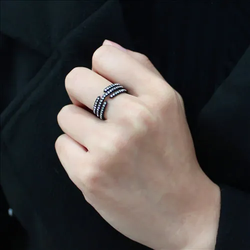 Rings Green CJE3594 Wholesale Womens Stainless Steel IP Black Top Grade Crystal Clear Stackable Ring Rings Green CJE3594 Wholesale Womens Stainless Steel IP Black Top Grade Crystal Clear Stackable Ring