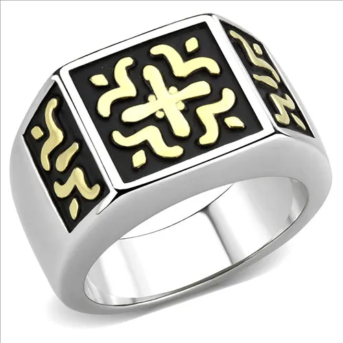 Rings Green CJE3622 Wholesale Mens Stainless Steel TwoTone IP Gold Celtic Ring Rings Green CJE3622 Wholesale Mens Stainless Steel TwoTone IP Gold Celtic Ring