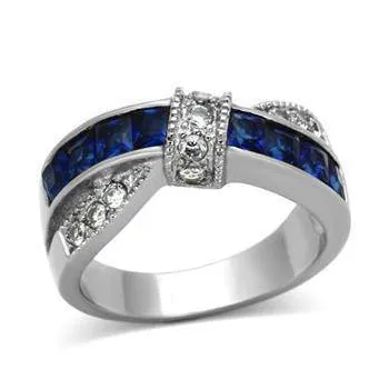 Rings Green CJG1273 Wholesale Montana Glass Stainless Steel CZ Ring