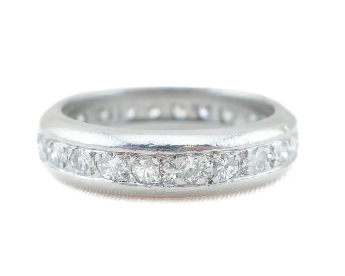 Rings Isadoras A 1960s French Diamond Platinum Eternity Band