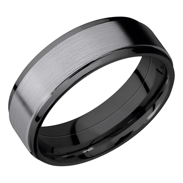 Rings Lashbrook Zirconium Band with Tantalum Inlay Rings Lashbrook Zirconium Band with Tantalum Inlay