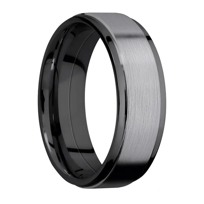 Rings Lashbrook Zirconium Band with Tantalum Inlay Rings Lashbrook Zirconium Band with Tantalum Inlay