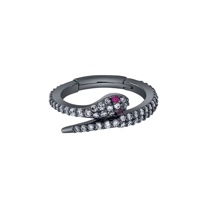 Rings Medusa Hinge Ring in Black Rhodium Gold with DIAMONDS Ruby Body Vision BVLA Rings Medusa Hinge Ring in Black Rhodium Gold with DIAMONDS Ruby Body Vision BVLA