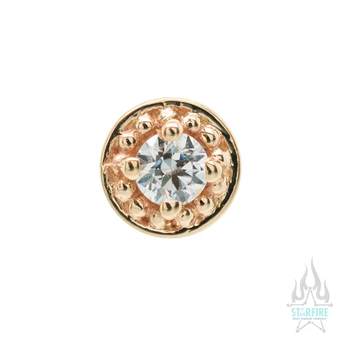 Rings Milgrain Prong Nostril Screw in Gold with White CZ Body Vision BVLA