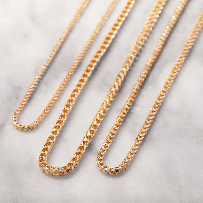 Rings Proclamation Jewelry 4mm Prism Cut Franco Chain 14k TwoTone Gold
