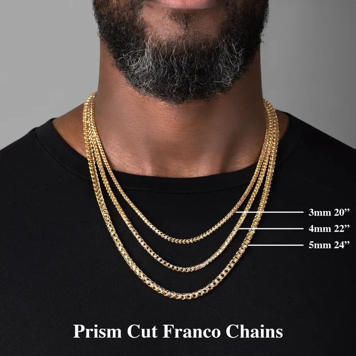 Rings Proclamation Jewelry 4mm Prism Cut Franco Chain 14k TwoTone Gold