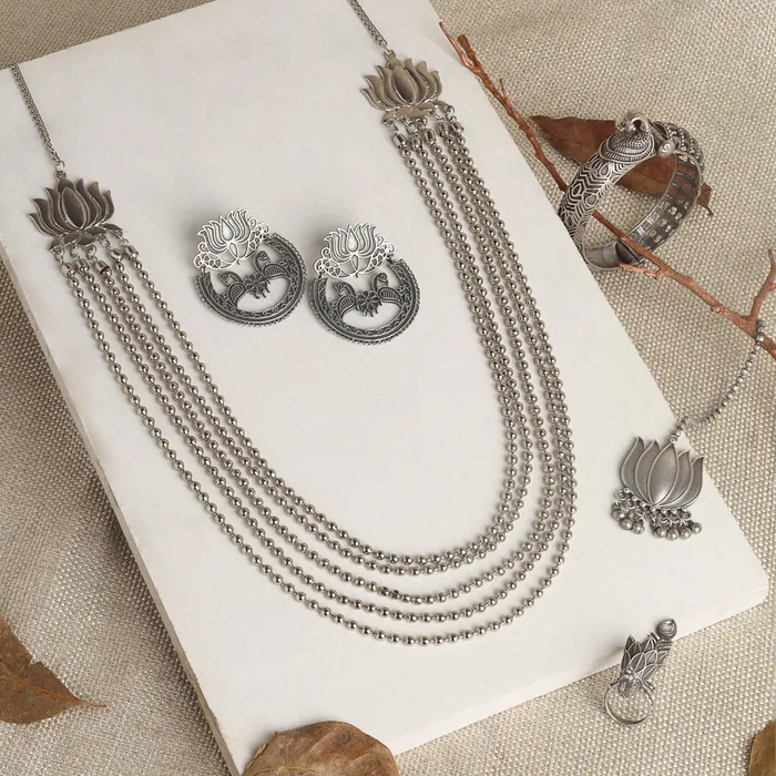 Rings Teejh Pudukkottai Oxidised Silver Jewellery Gift Set Teejh