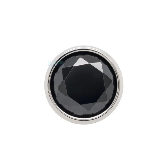 Rings threadless 4mm BezelSet BrilliantCut Gem End Anatometal