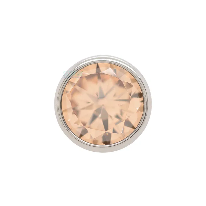 Rings threadless 4mm BezelSet BrilliantCut Gem End Anatometal