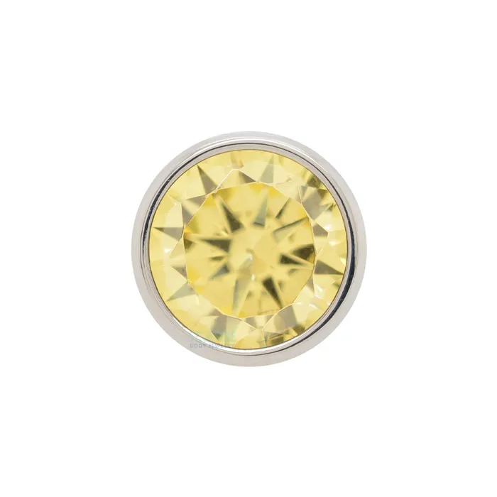 Rings threadless 4mm BezelSet BrilliantCut Gem End Anatometal