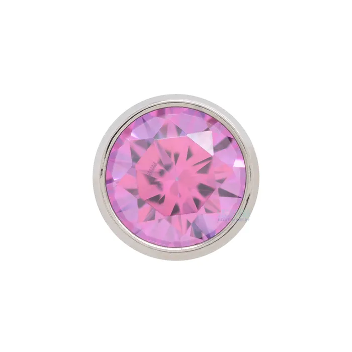 Rings threadless 4mm BezelSet BrilliantCut Gem End Anatometal