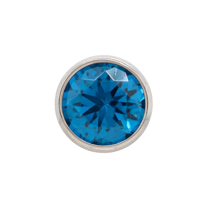 Rings threadless 4mm BezelSet BrilliantCut Gem End Anatometal