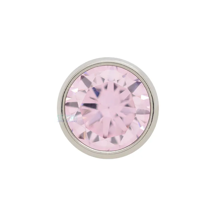 Rings threadless 4mm BezelSet BrilliantCut Gem End Anatometal