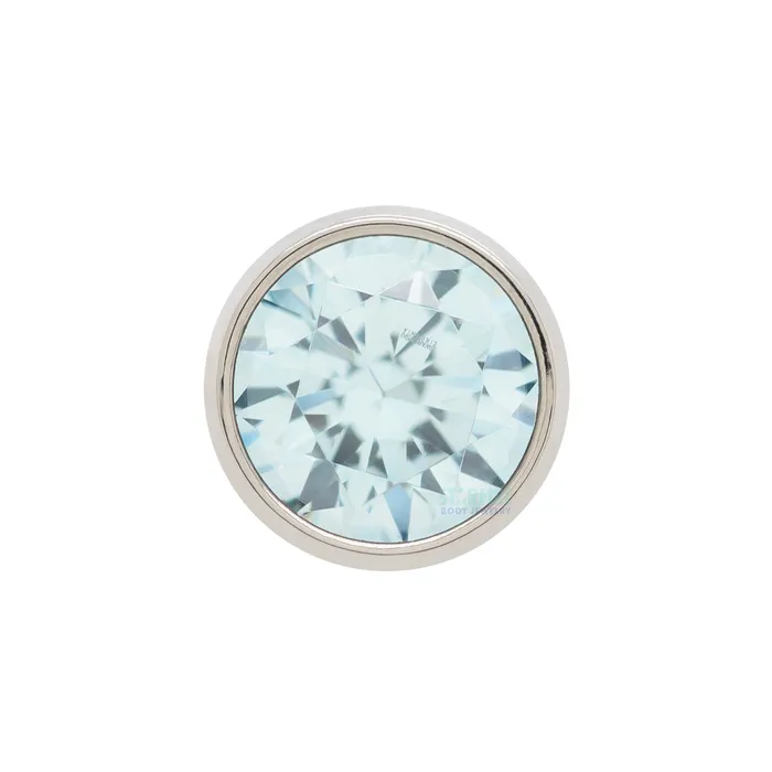 Rings threadless 4mm BezelSet BrilliantCut Gem End Anatometal
