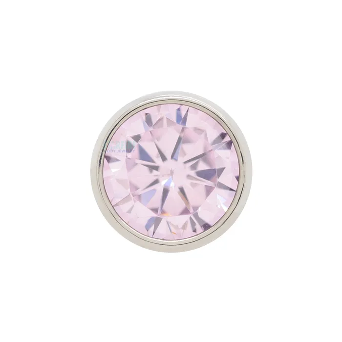 Rings threadless 4mm BezelSet BrilliantCut Gem End Anatometal
