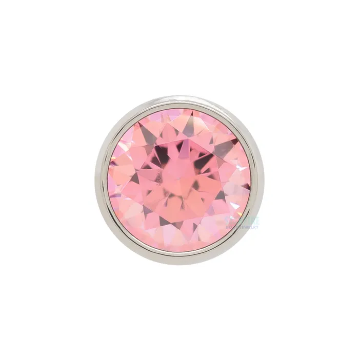 Rings threadless 4mm BezelSet BrilliantCut Gem End Anatometal