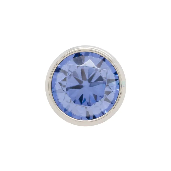 Rings threadless 4mm BezelSet BrilliantCut Gem End Anatometal