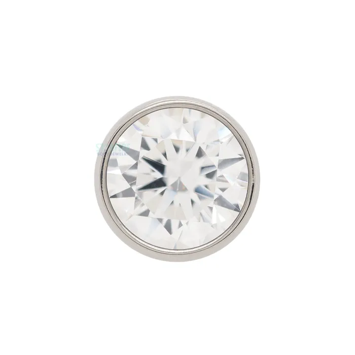 Rings threadless 4mm BezelSet BrilliantCut Gem End Anatometal