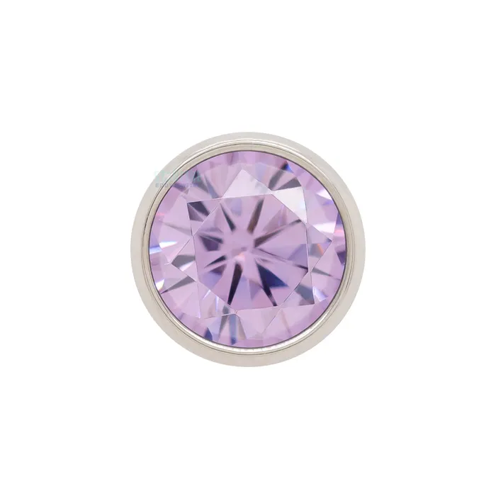 Rings threadless 4mm BezelSet BrilliantCut Gem End Anatometal