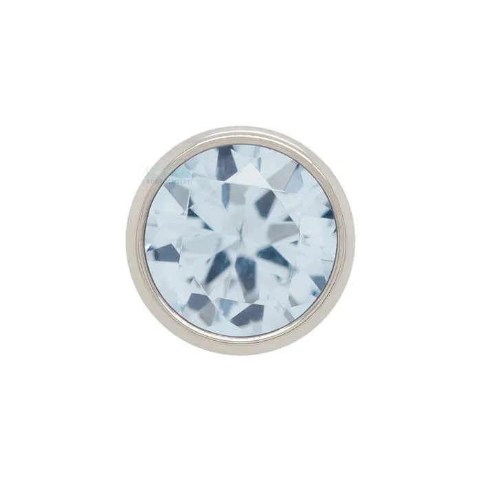 Rings threadless 4mm BezelSet BrilliantCut Gem End Anatometal