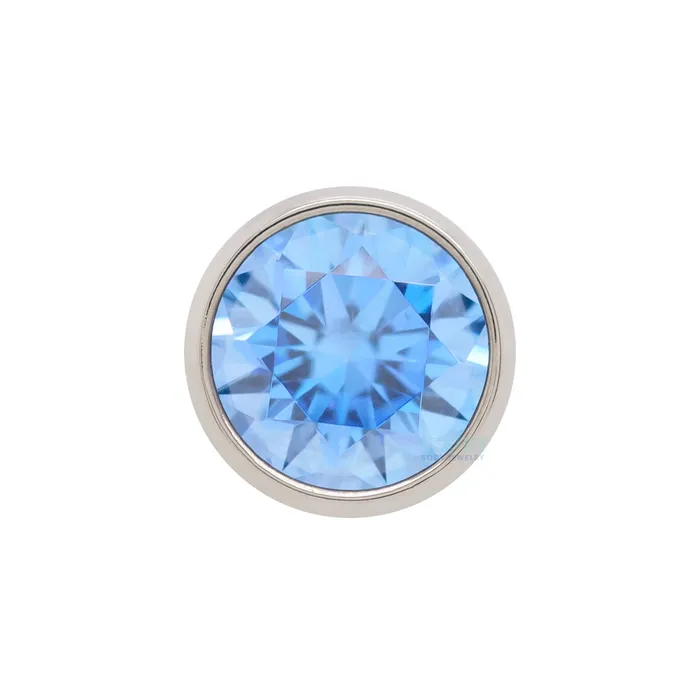 Rings threadless 4mm BezelSet BrilliantCut Gem End Anatometal